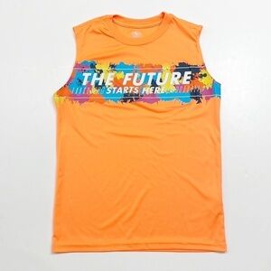 Athletic Works boys neon orange tank top
